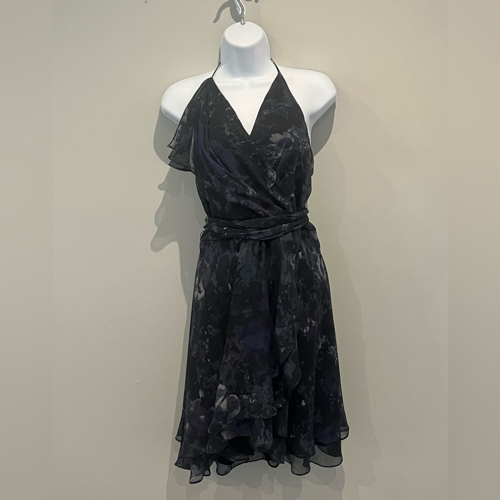 Haute Hippie navy blue floral dress. Size small